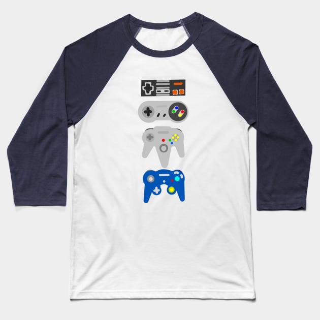 Retro Gaming Controllers Baseball T-Shirt by knoxusdesigns